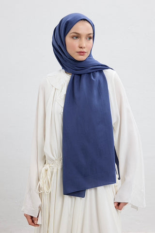 Cotton Line Shawl Indigo