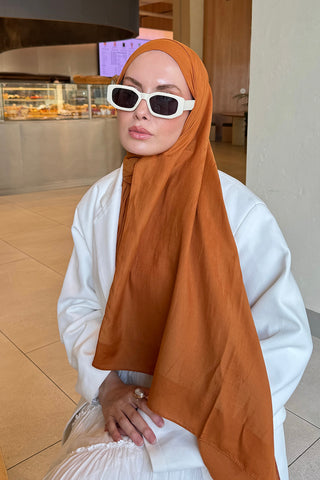 Cotton Line Scarf Almond