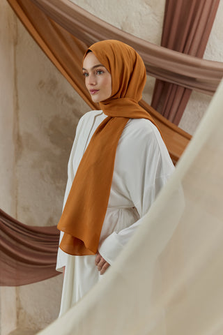 Cotton Line Scarf Almond