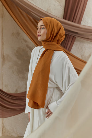 Cotton Line Scarf Almond
