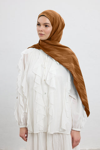 Cotton Line Scarf Almond
