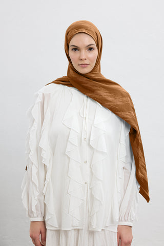 Cotton Line Scarf Almond