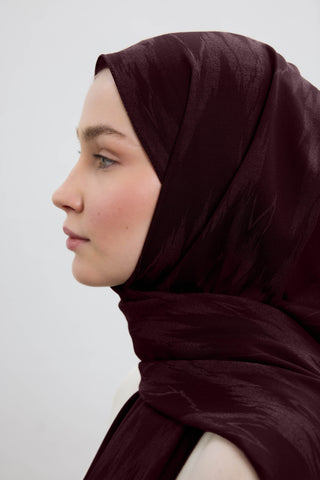 Cotton Line Scarf Burgundy