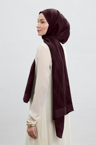 Cotton Line Scarf Burgundy