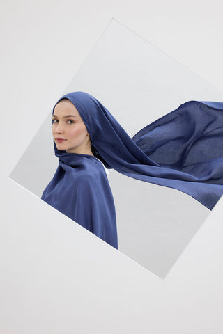 Cotton Line Shawl Indigo