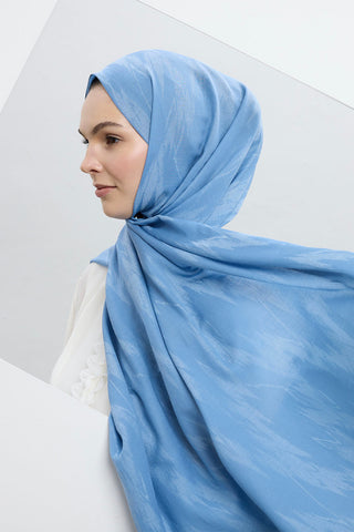 Cotton Line Scarf Soft Blue