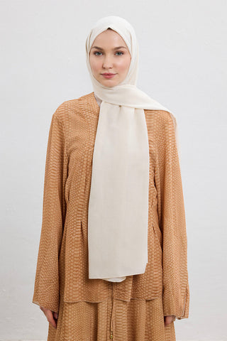 Cotton Line Silk-Cotton Shawl Ecru