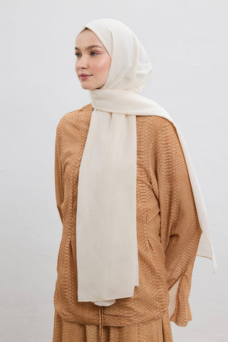 Cotton Line Silk-Cotton Shawl Ecru