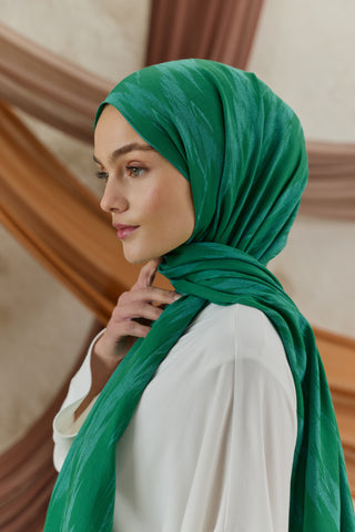 Cotton Line Silk-Cotton Shawl Emerald