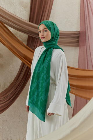 Cotton Line Silk-Cotton Shawl Emerald