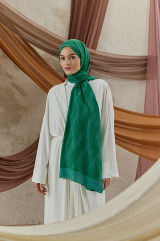Cotton Line Silk-Cotton Shawl Emerald