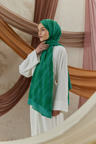 Cotton Line Silk-Cotton Shawl Emerald