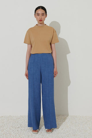 Cotton Linen Pants Blue