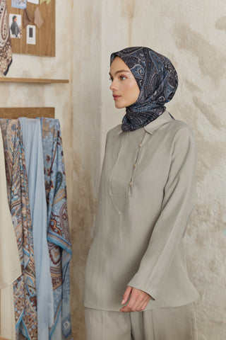 Cotton Square Scarf Garden Black