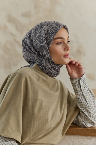 Cotton Square Scarf Magic Silver