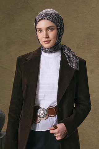 Cotton Square Scarf Timeless Black