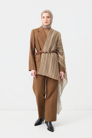 Cotton Twill Scarf Chain Camel