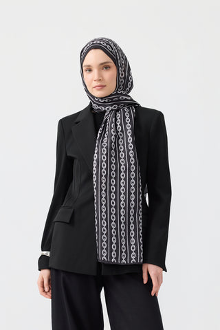 Cotton Twill Scarf Chain Ecru