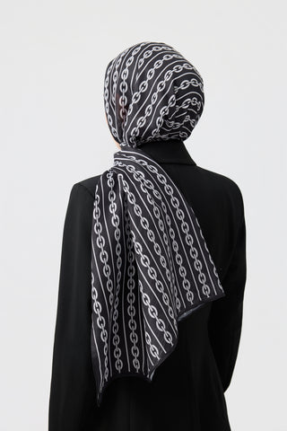 Cotton Twill Scarf Chain Ecru