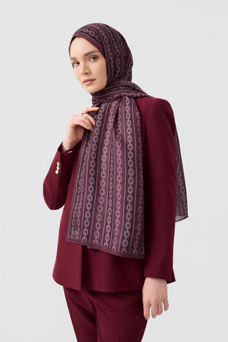 Cotton Twill Scarf Chain Plum