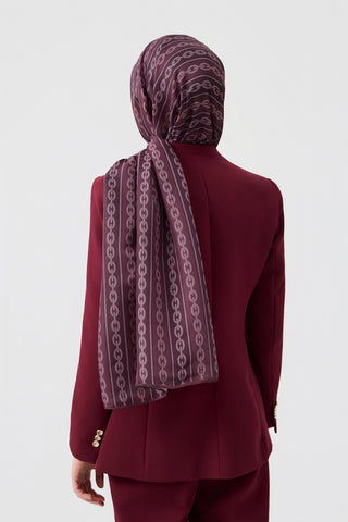 Cotton Twill Scarf Chain Plum