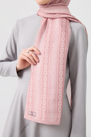 Cotton Twill Scarf Chain Pink