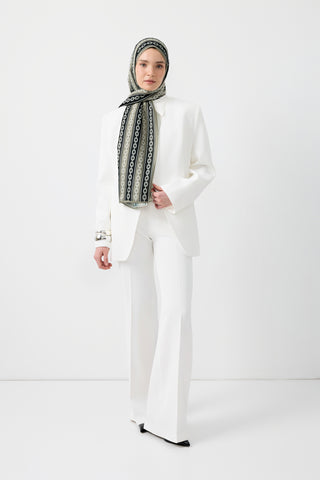 Cotton Twill Scarf Chain Stone