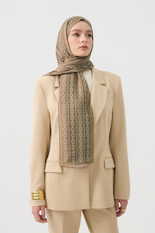 Cotton Twill Scarf Chain Olive