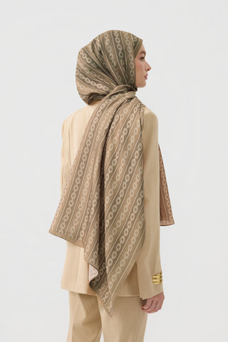 Cotton Twill Scarf Chain Olive