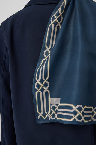 Cotton Twill Scarf Interlock Indigo