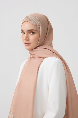 Cotton Twill Scarf Interlock Powder Pink