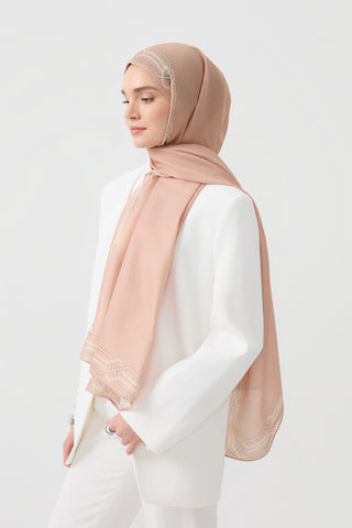 Cotton Twill Scarf Interlock Powder Pink