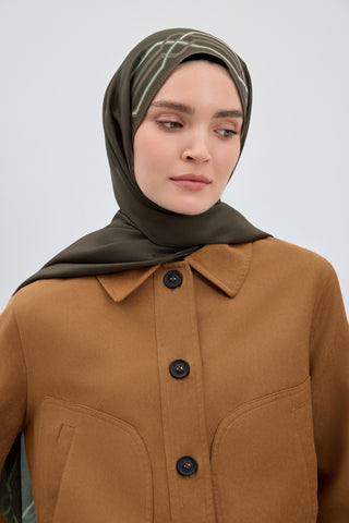 Cotton Twill Scarf Interlock Olive