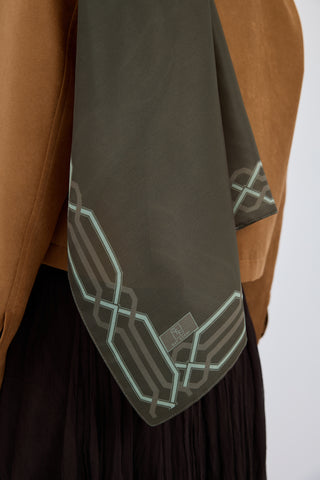 Cotton Twill Scarf Interlock Olive