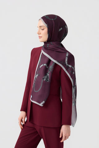 Cotton Twill Scarf Linkage Plum