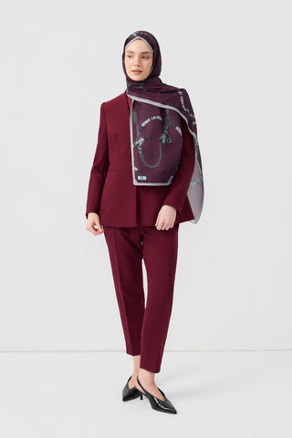 Cotton Twill Scarf Linkage Plum