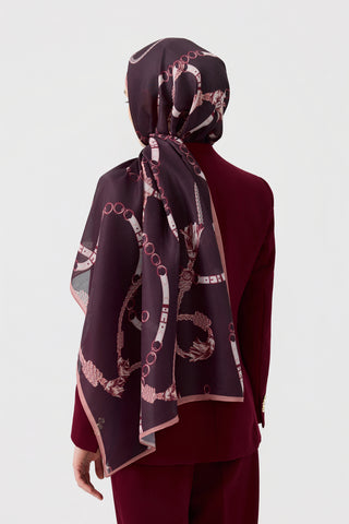 Cotton Twill Scarf Linkage Plum