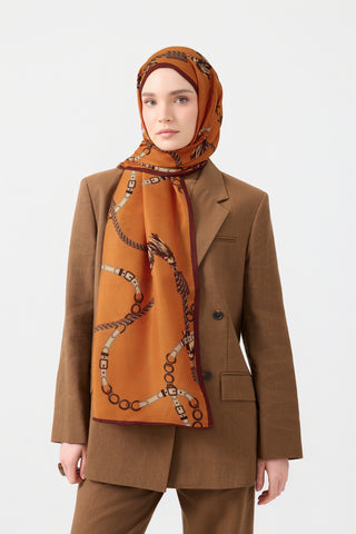 Cotton Twill Scarf Linkage Orange