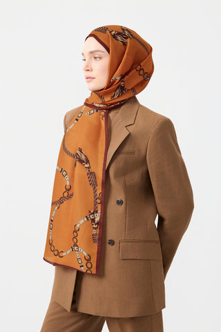 Cotton Twill Scarf Linkage Orange