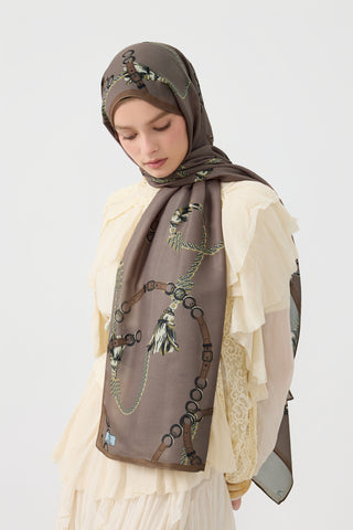 Cotton Twill Scarf Linkage Cool Brown