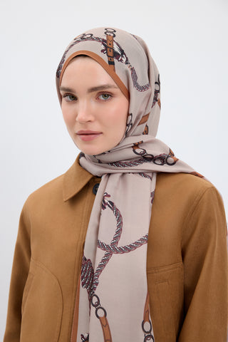 Cotton Twill Scarf Linkage Stone