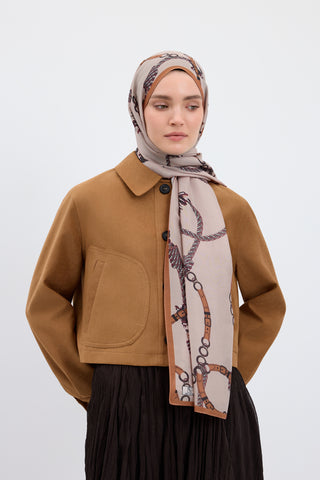 Cotton Twill Scarf Linkage Stone