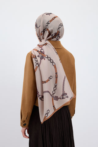 Cotton Twill Scarf Linkage Stone