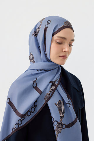 Cotton Twill Scarf Linkage Light Blue