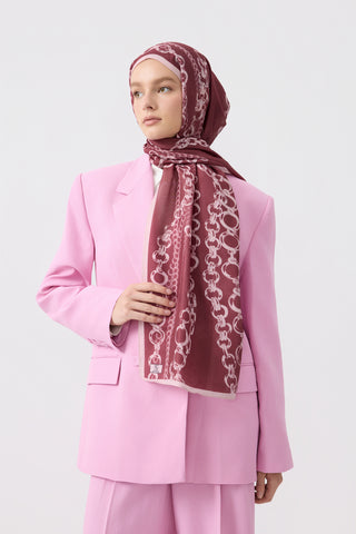 Cotton Twill Scarf Loop Line Plum