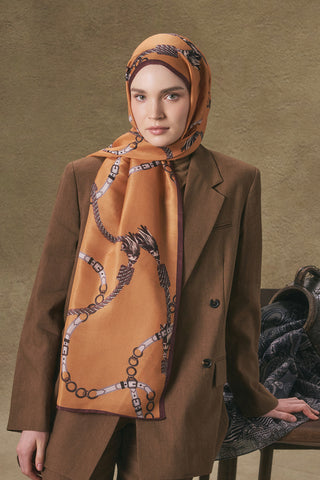 Cotton Twill Scarf Linkage Orange