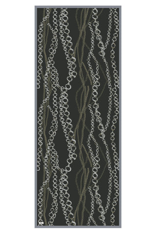 Cotton Twill Scarf Loop Line Olive Green