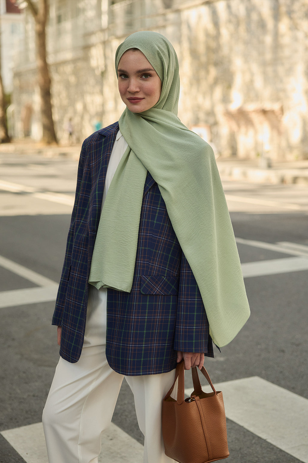 Crepe Krash Shawl Pistachio