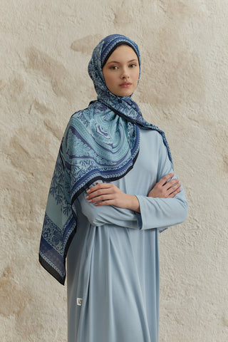 Cupra Prive Patterned Scarf Blossom Navy Blue