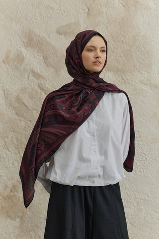 Cupra Prive Patterned Scarf Blossom Plum